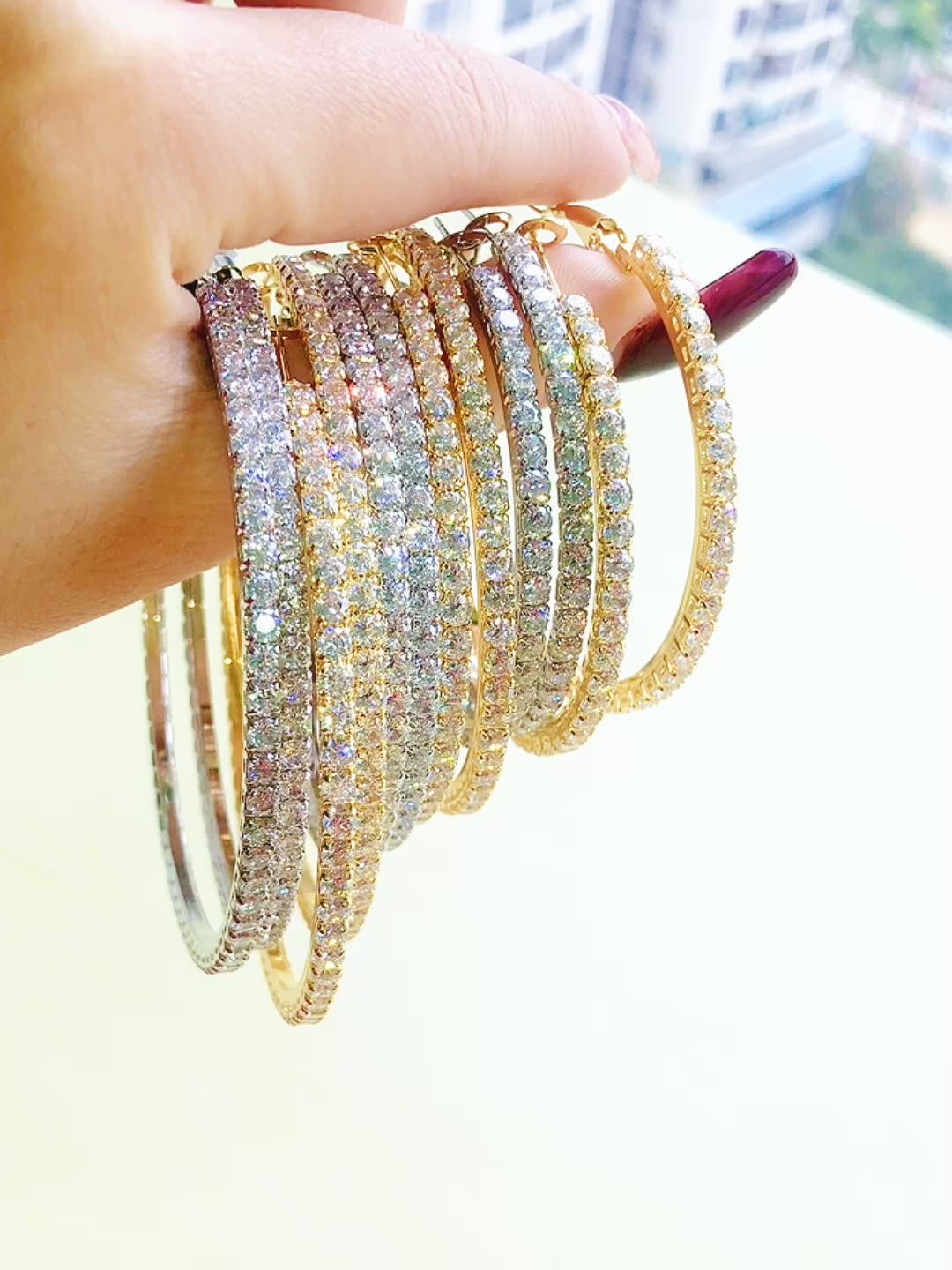 Bling Iced Out Diamond Earrings Hoops Buy Hoop Earrings,Large Hoop