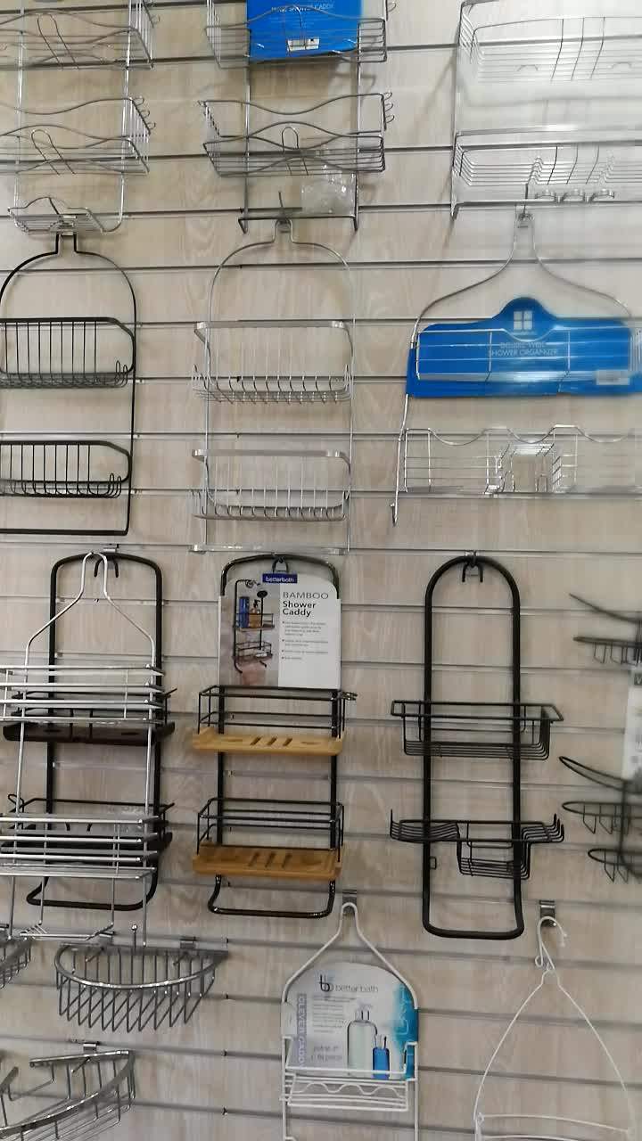 Plastic Corner Bathroom Shelf And Corner Tennsion Pole Shower Caddy