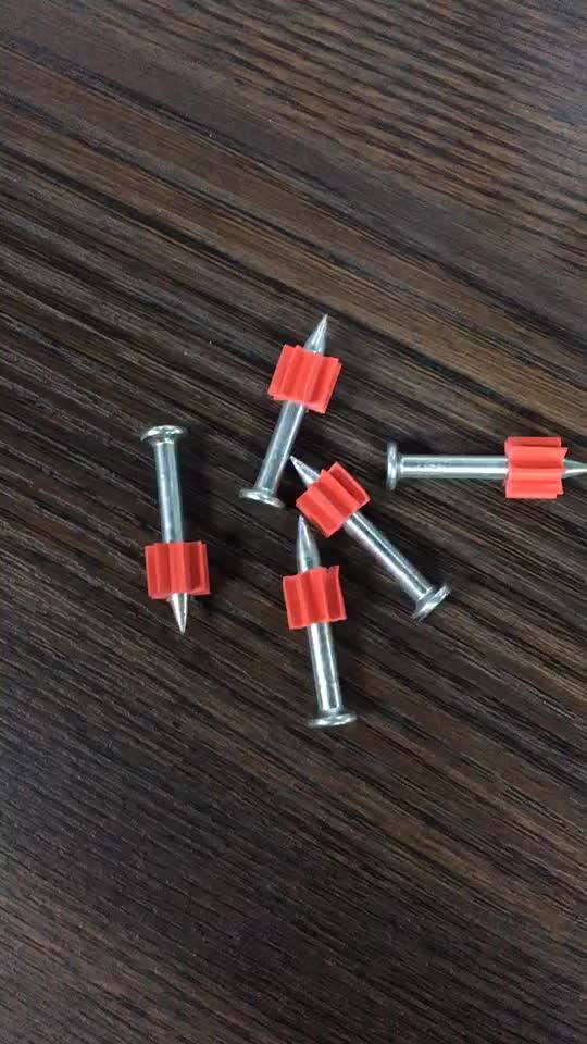 Steel Nail Drive Pin Pd Fixing Flat Head Nail With Red Flute Fastening