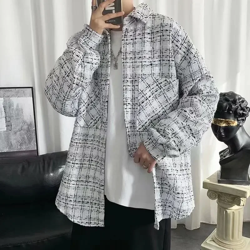 Прилив, осенняя рубашка, тенденция шерстяное пальто, оверсайз, стиль Chanel