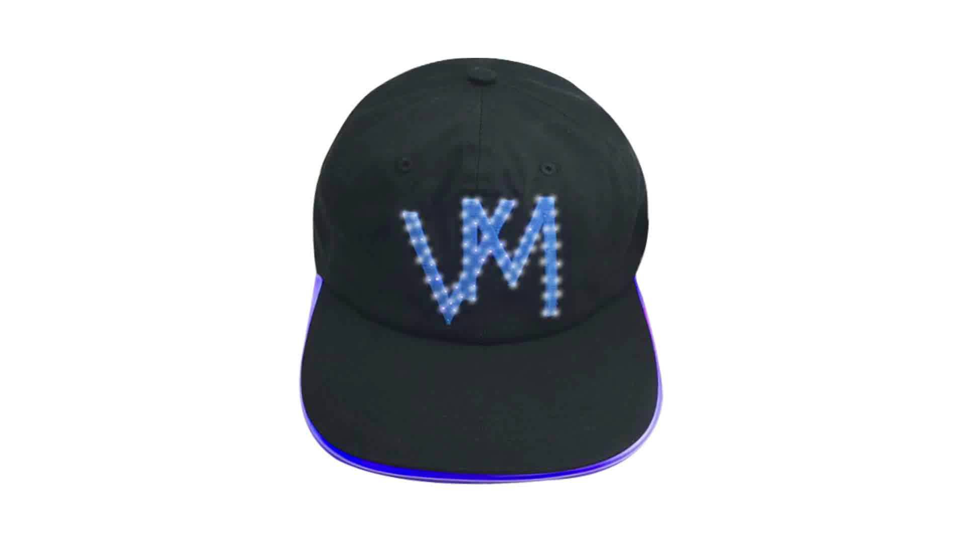 Customize Led Light Sport Cap Snapback Cap Fashion Glowing Flash Led