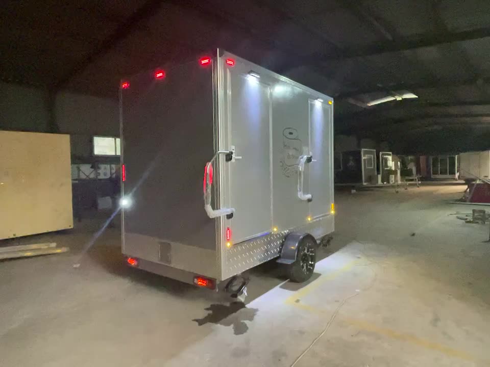 Tune Tiny House Trailer Outdoor Mobile Public Toilet Portable Trailer