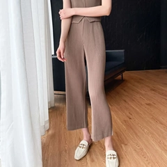 Autumn, Winter and Spring New 2024 High-end Pleated Fashion Casual Straight Pants Wide Leg Pants Three-Piece Pants Pleats