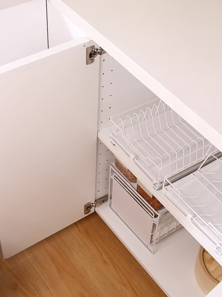 Slide Out Dish Drying Rack Efficient Kitchen Organizer