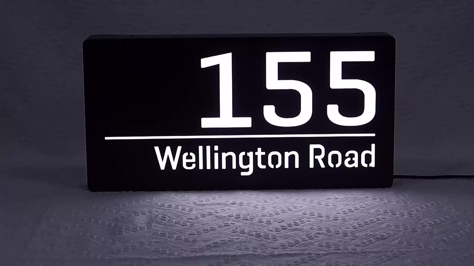 Illuminated Modern Rectangular Acrylic House Sign Led Lighted Custom