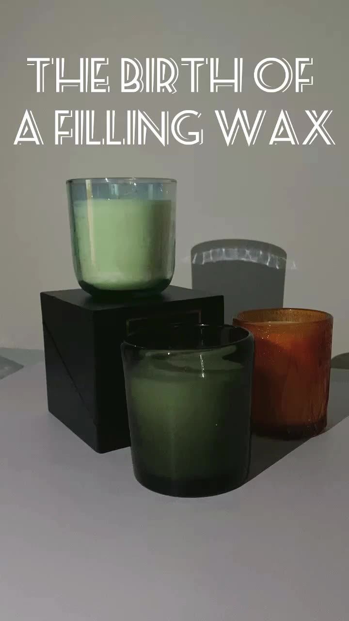 Wholesale Empty Candle Container Luxury Amber Glass Candle Jar With Lid