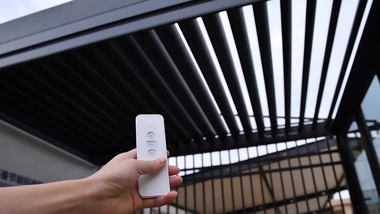 Customized Outdoor Motorized Waterproof Pergola Garden Louver Aluminum Roof Gazebo For Summer