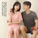 Ice Silk couple pajamas suit women's summer 2023years loose plus size home wear men's pajamas in stock wholesale