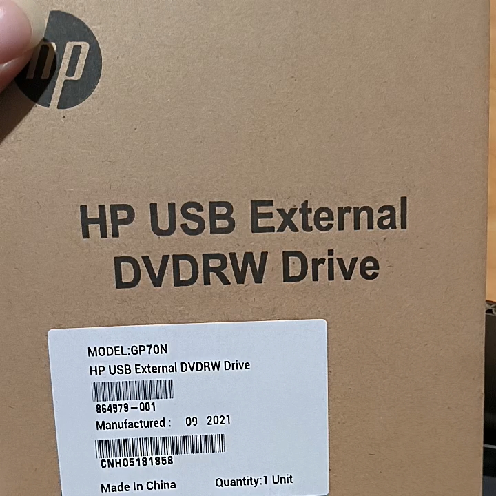 Hp F2b56aa Gp70n Optical Drive Portable Usb Cd/dvd Rw Write/read Drive