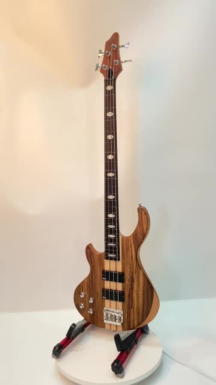 Left Hand 4 String Through Body Electric Bass Guitar Factory Wholesale