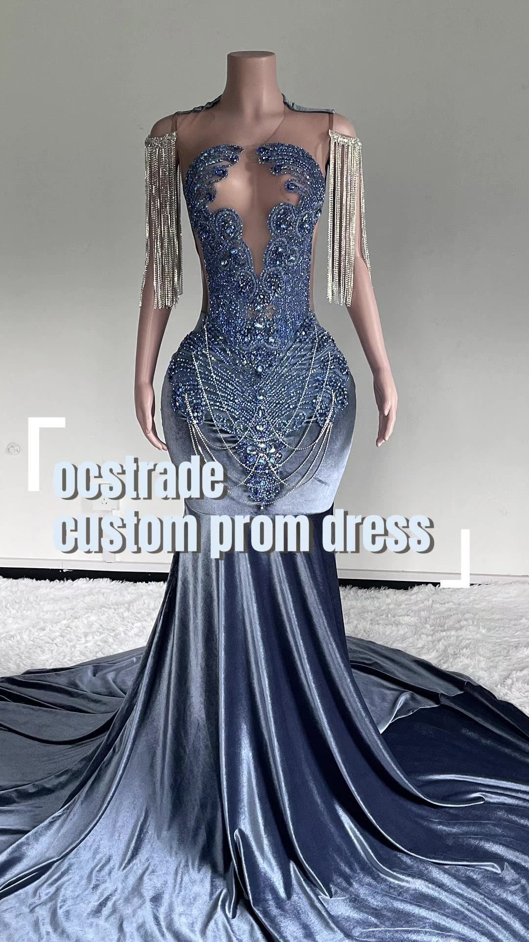 Ocstrade Luxury Brand Rhinestone Women's Maxi Prom Dresses 2025 Heavy  Beaded Evening Formal Prom Dresses Elegant Ball Gown Women