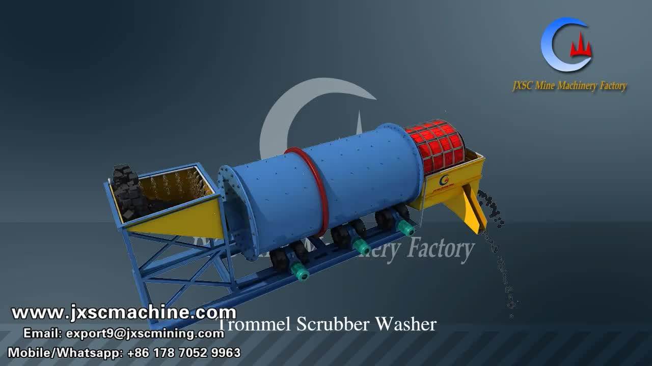 Jxsc Diamond Washing Plant Rotary Drum Washer Machine With Rubber