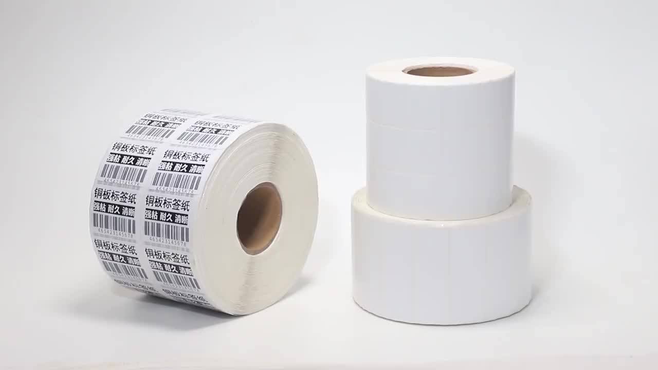 Waterproof Matt Synthetic Paper Label Roll,Thermal Transfer Label Sticker,Width 20mm 100mm
