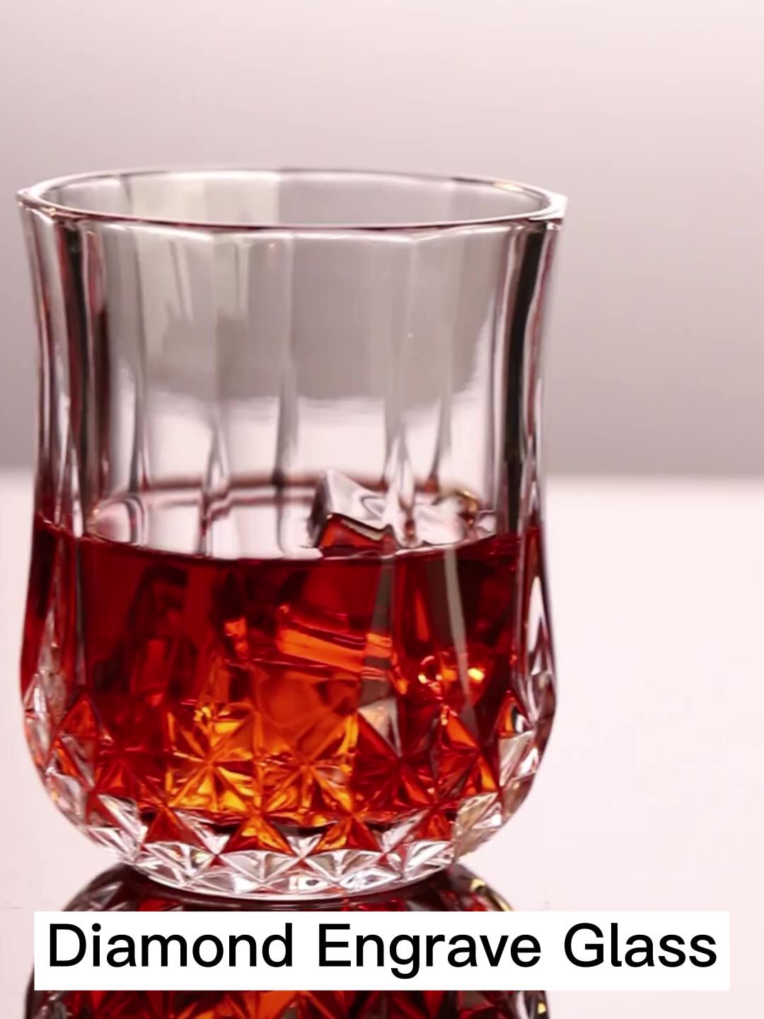 300ml Old Fashioned Tumblers Home Bar Crystal Diamond Whisky Glass Cup