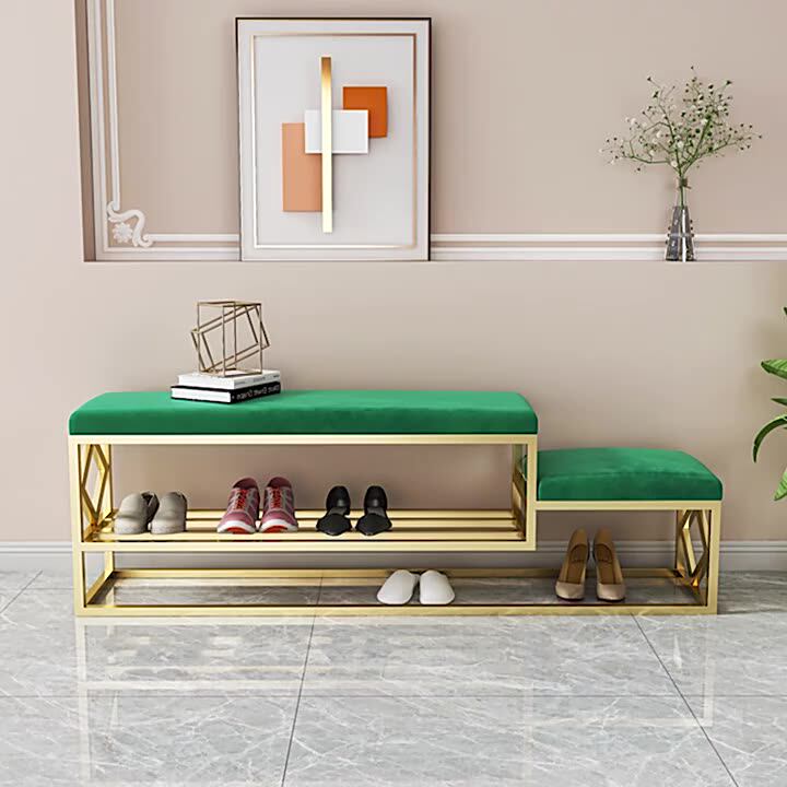 Nordic Light Luxury Shoe Rack Seat Shoe Storage Shelf Stool Household