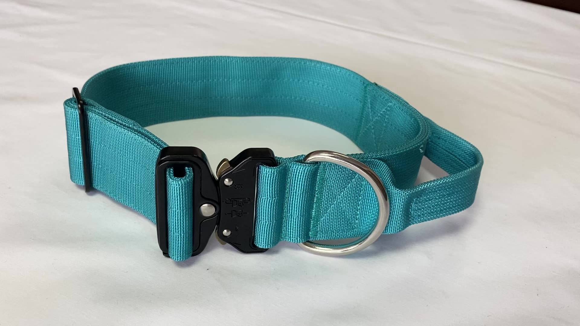 Heavy Duty Tactical Nylon Dog Collar,with Strong Stainless steel Dring