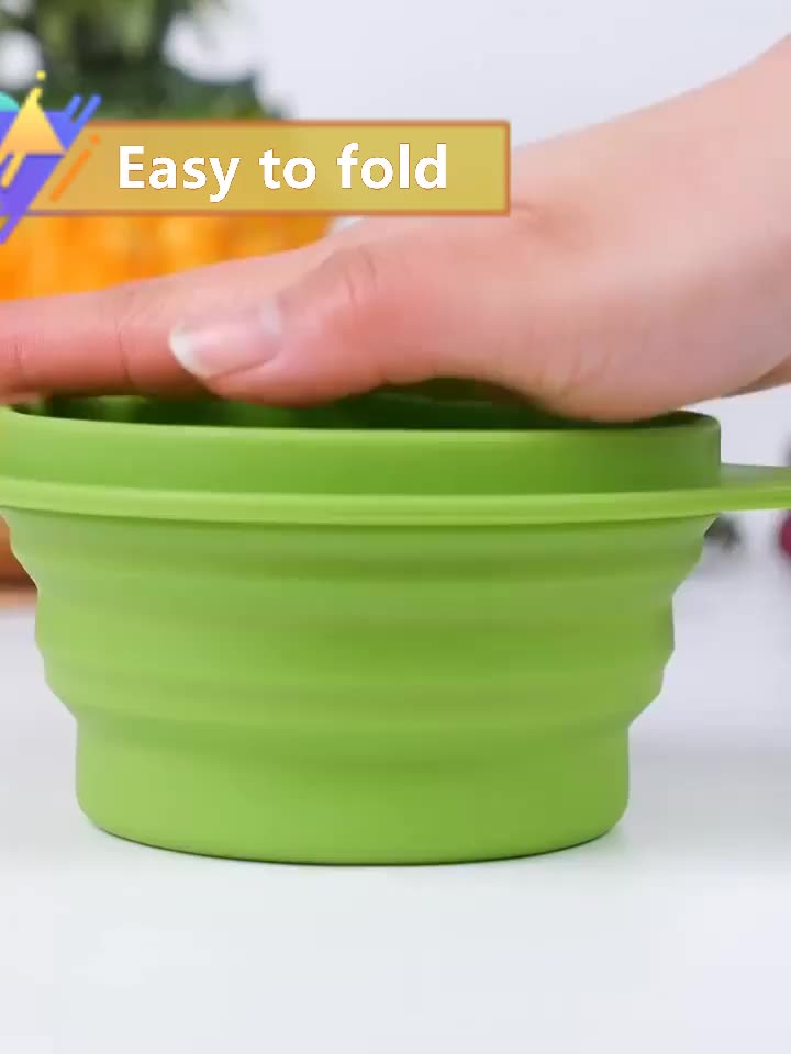 Silicone collapsible camping Bowl, View washing up travel fruit popcorn