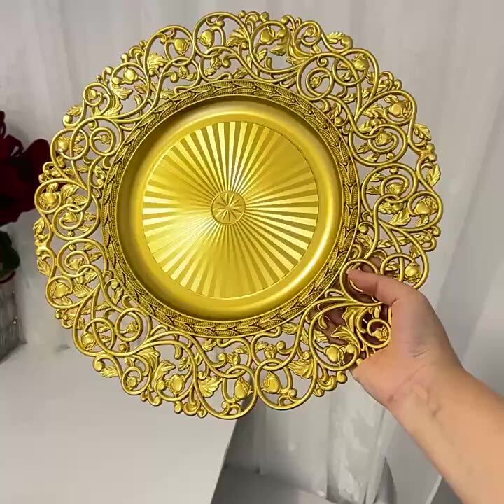New Arrival One Side Plating Finishing 13 Inch Charger Dinner Plates