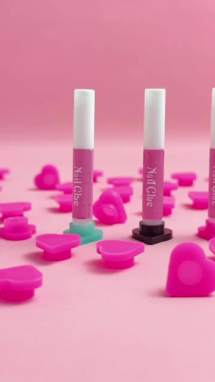 Wholesale 2g Nail Art Glue Stand Small Flower Heart Pink Black Silicone