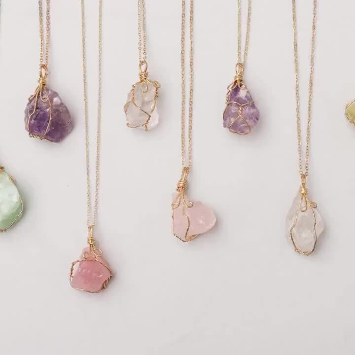 Collar De Piedras Naturales Sin Cortar Para Mujer,Colgante De Cristal,Cadena De Oro,Collares De Preciosas,Joyería - Buy Colgante De Piedra Natural Collar,Verde Colgante,Collar De La Joyería Product on Alibaba.com