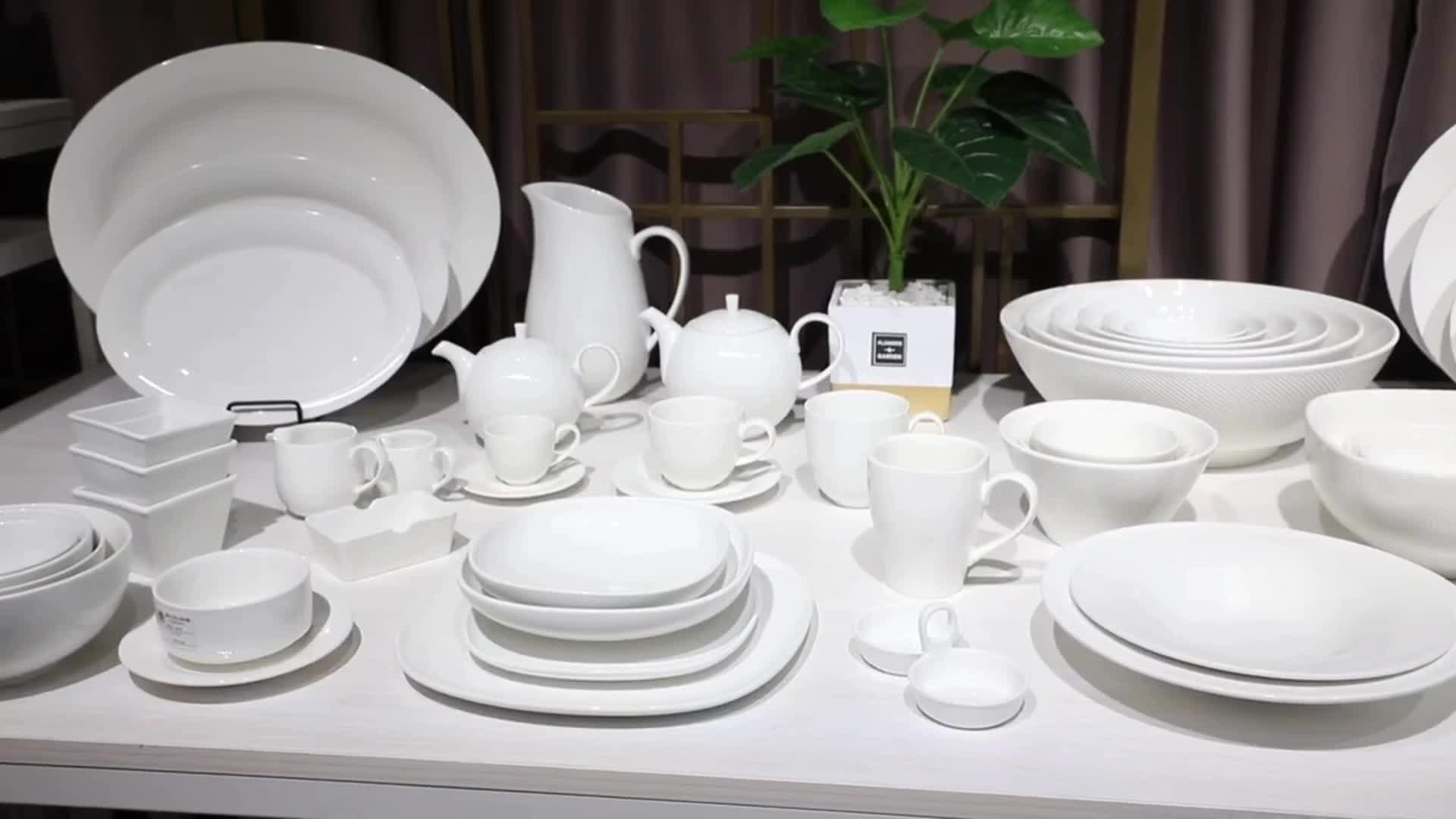 Jinqiangyi High Quality Promotion Elegant Plain White Ceramic Porcelain