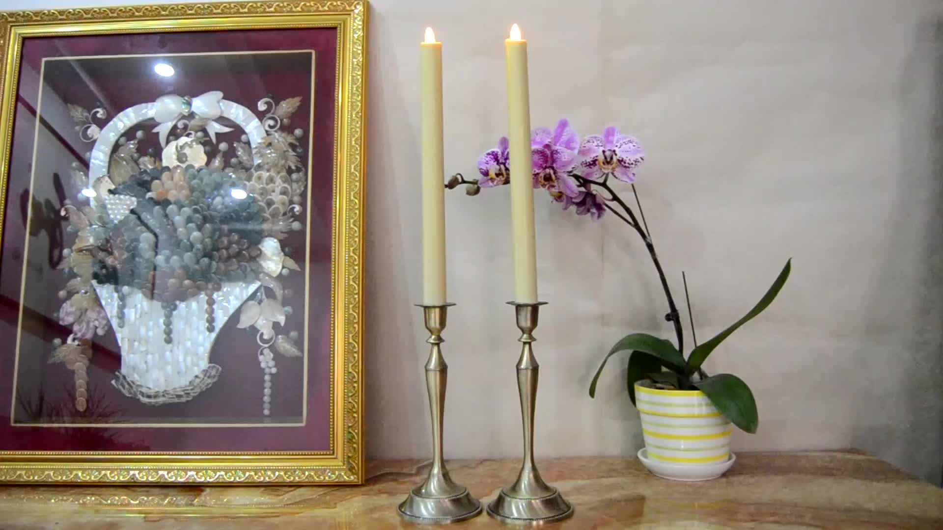 12 Inch Real Flame Effect Dancing Wick Led Window Taper Flameless