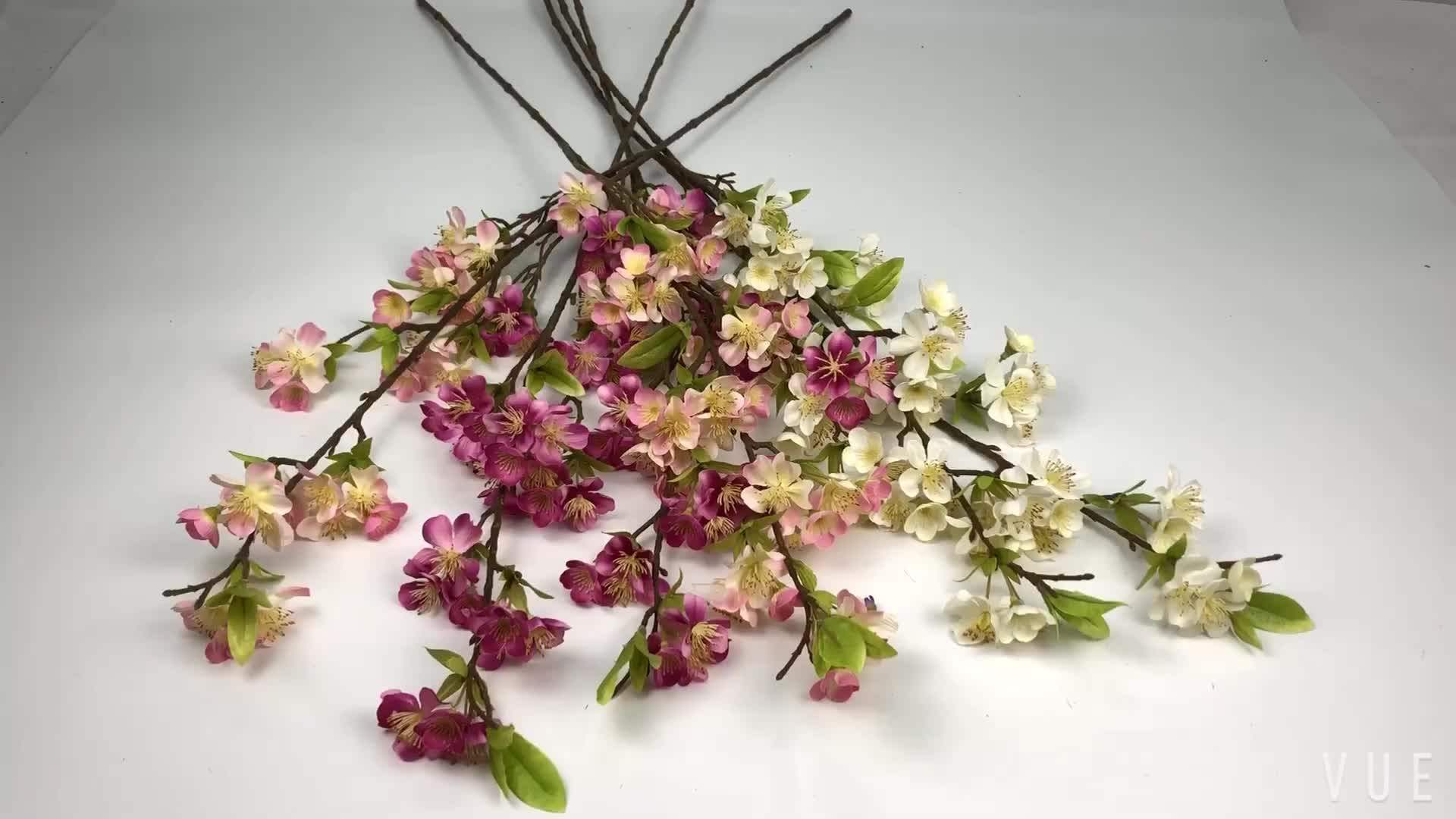 Cheap Artificial Cherry Blossom Silk Flowers Home Decoration Artificial