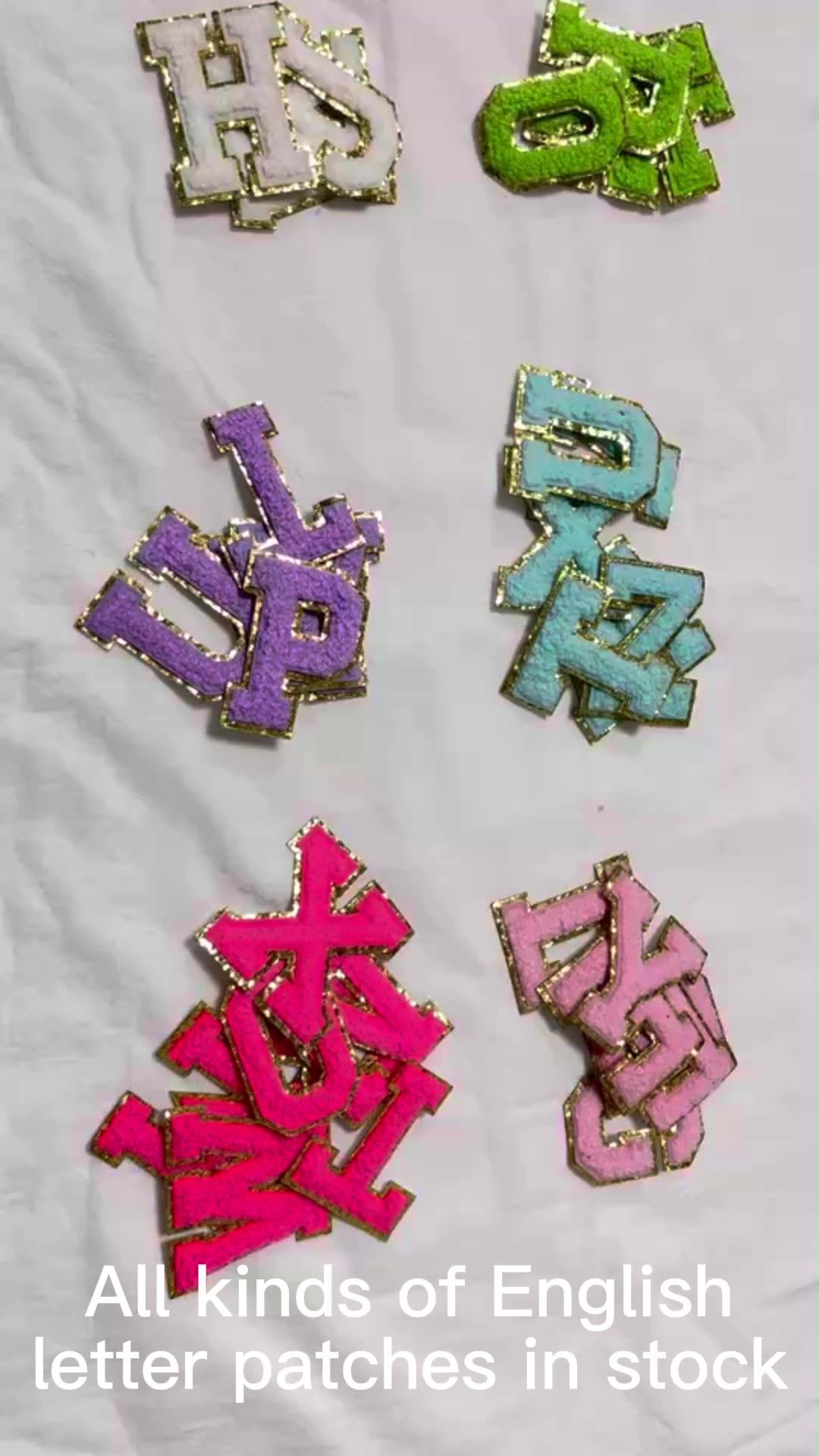 Stock Glitter 8cm Iron On Letters Patch Parches Termoadhesivos Alphabet