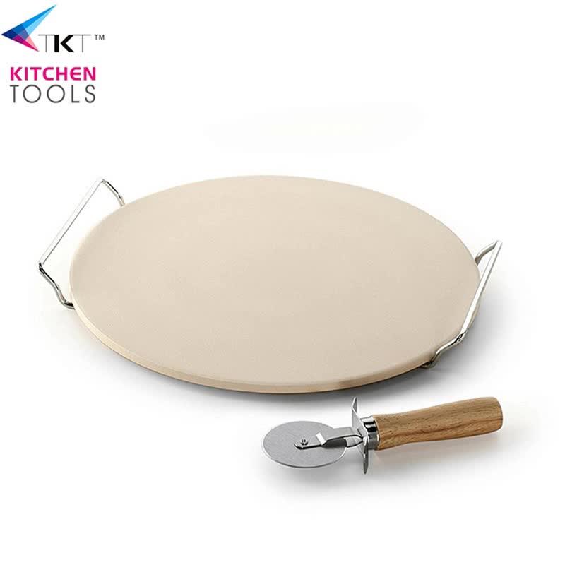 Refractory Pizza Stone Pan With Cutter And Serving Rack Pizza Stone Set Buy Pizza Stone Set
