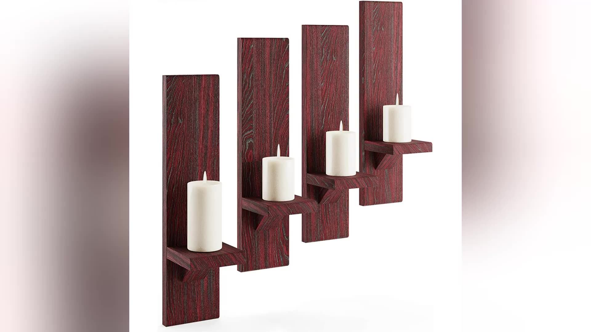 Wood Candle Holders Wall Mount Rustic Candleholders Floating Shelves