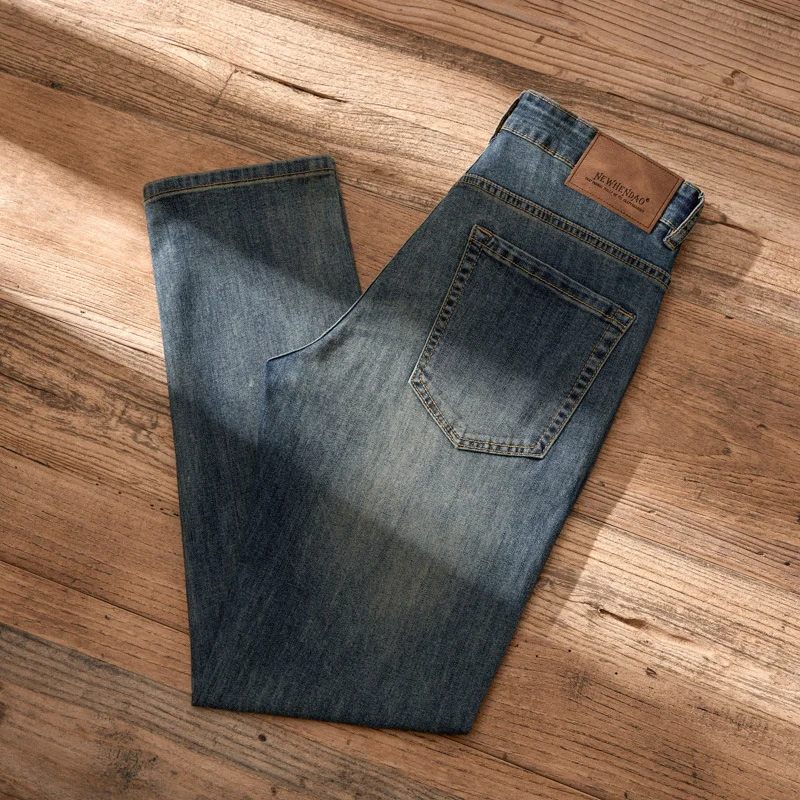 Ретро‑стиль эластичные джинсы из денима, коллекция 2023, slim fit, свободный прямой крой