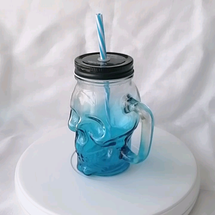 Cactus Shape Fancy 400ml Empty Glass Mason Jar With Straw ...