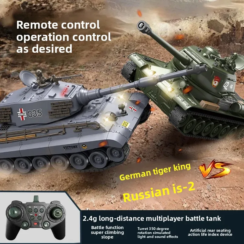Super-large Tiger King Remote Control Tank Car Can Fire Cannon Battle...