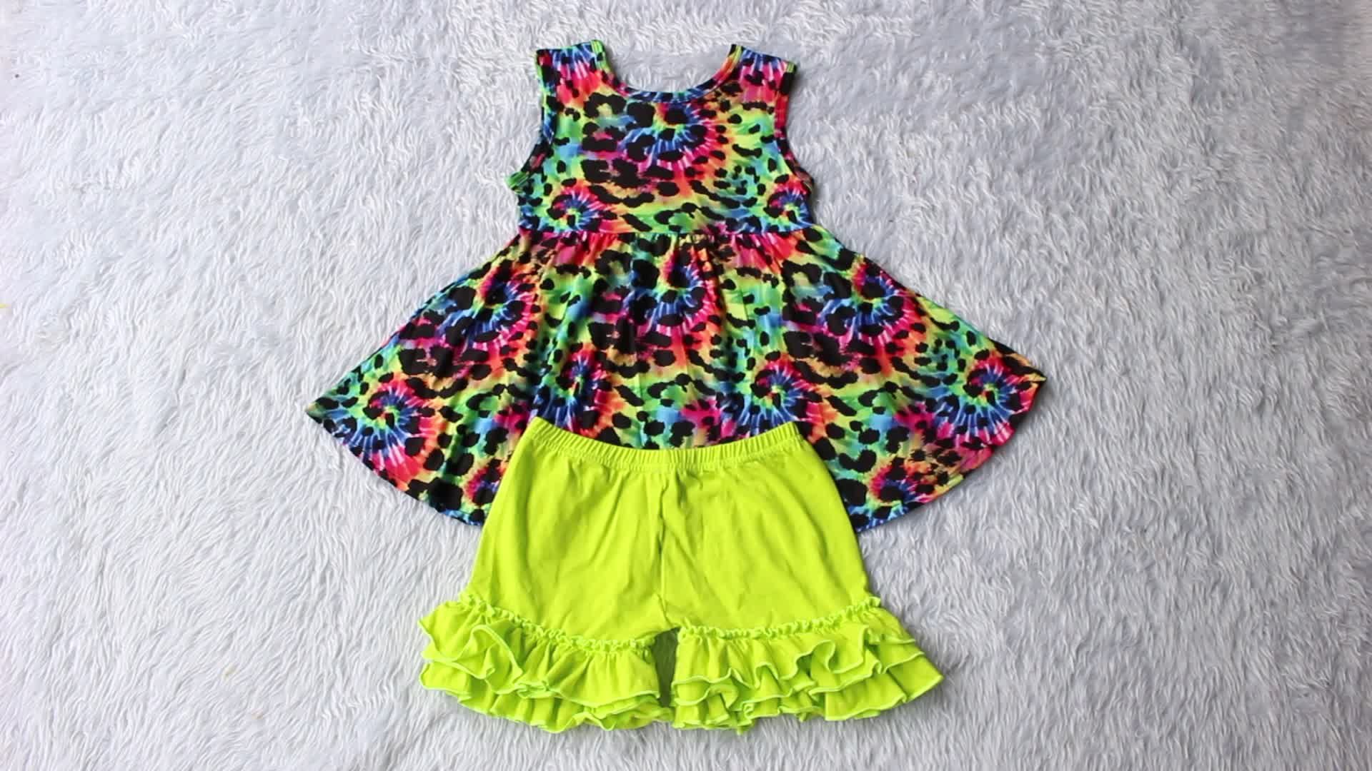 Baby Girl Prints Ruffle Fall Outfits Fashion Little Girls Two Piece