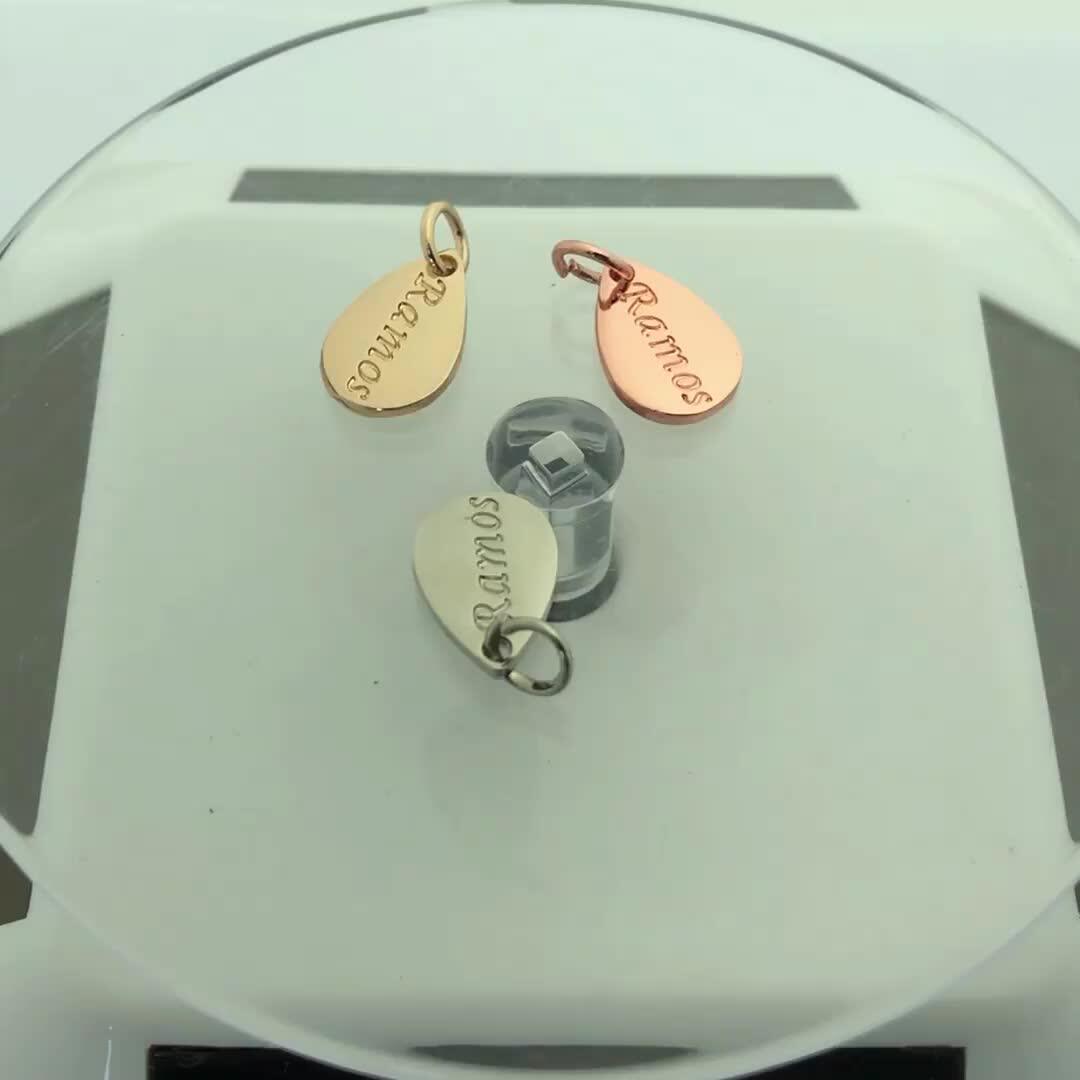 Charms Pendant Custom Engraved Metal Name Logo Jewelry Tags For Necklace/bracelet Buy Jewelry