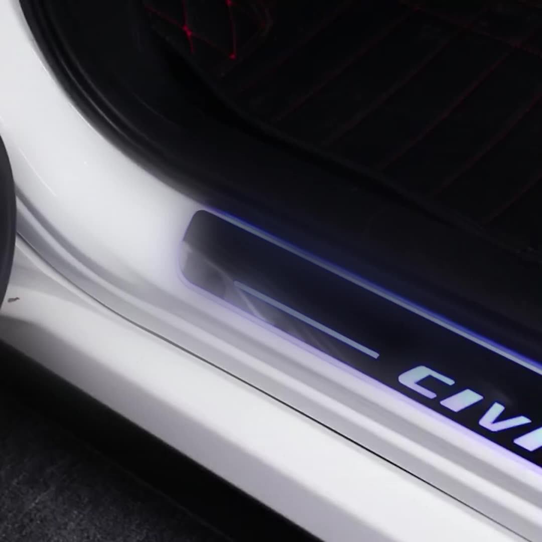 Pedals Black Stainless Steel Led Moving Light Door Sill