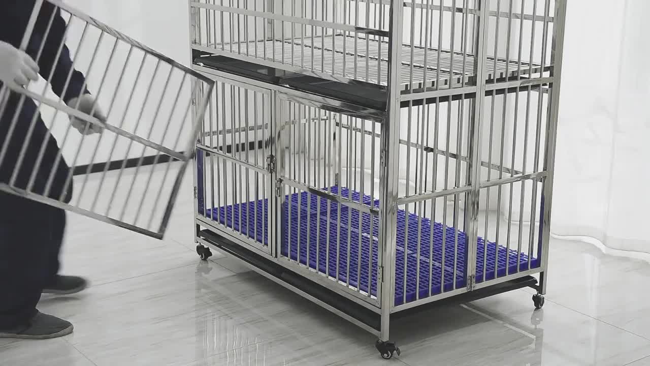 Cheap Price Two Dryer Foldable Stainless Steel Kennel Cages For Dog