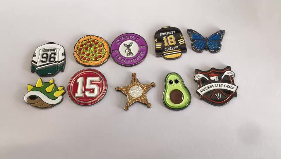 Custom Enamel Golf Ball Marker Customized Logo High Quality Embossed