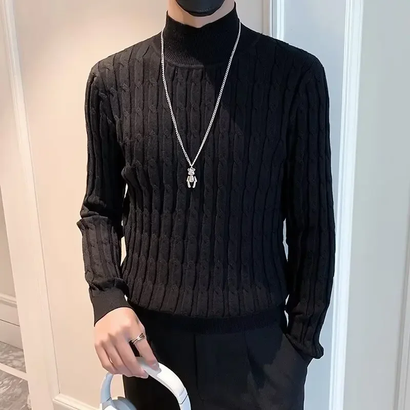 Demi-season solid color colored fashionable woven casual knitted…