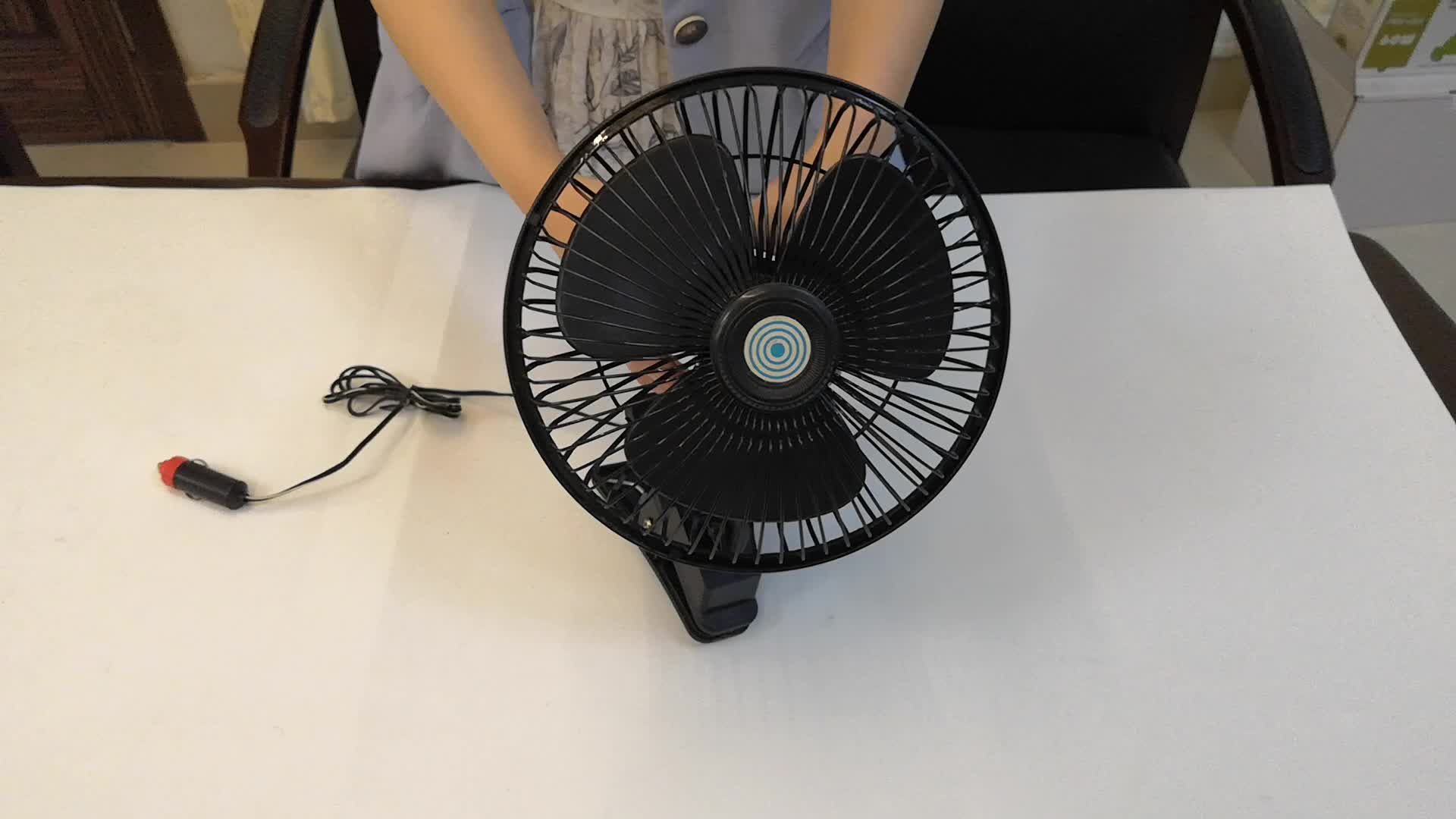 Car Interior Cooling Fan 6 Inch Metal And Plastic Car Fan With Clip
