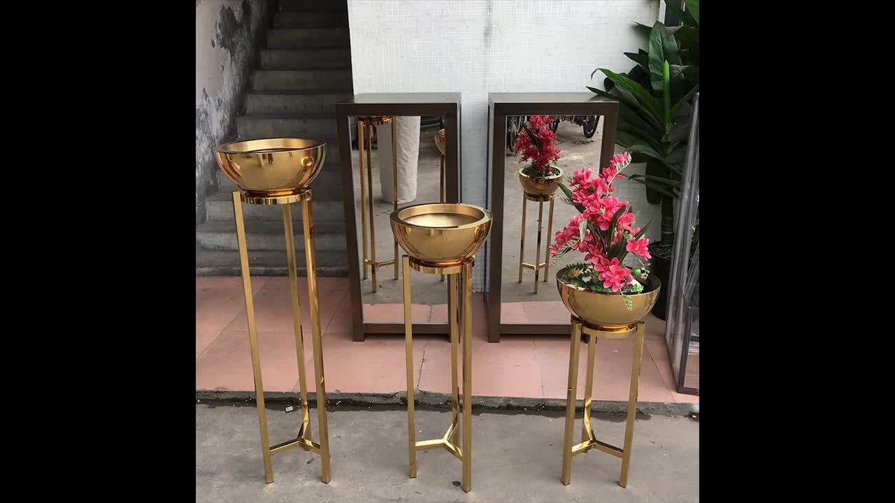 Latest Style Mirrored Plant Stand Stainless Steel Flower Pot Stand For