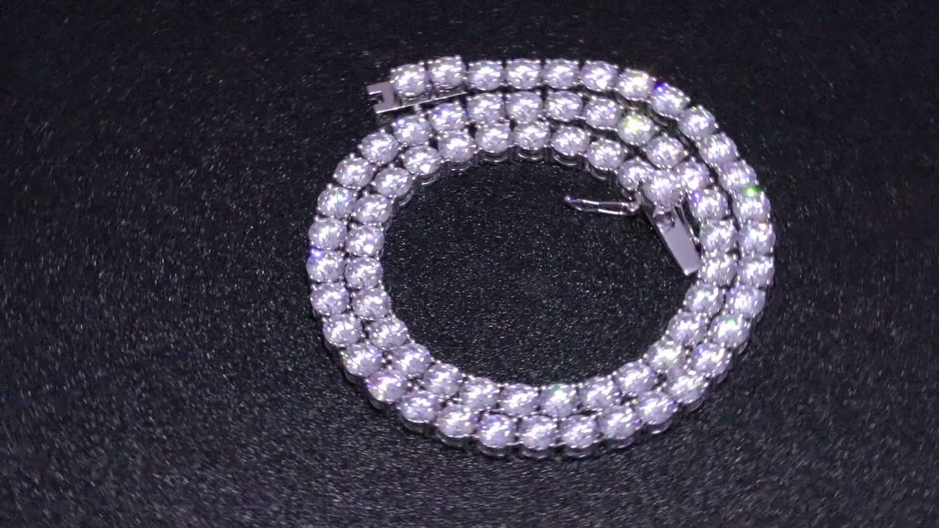 Dignified 14k White Gold Chains Necklace Bezel Setting With 5.5mm Round