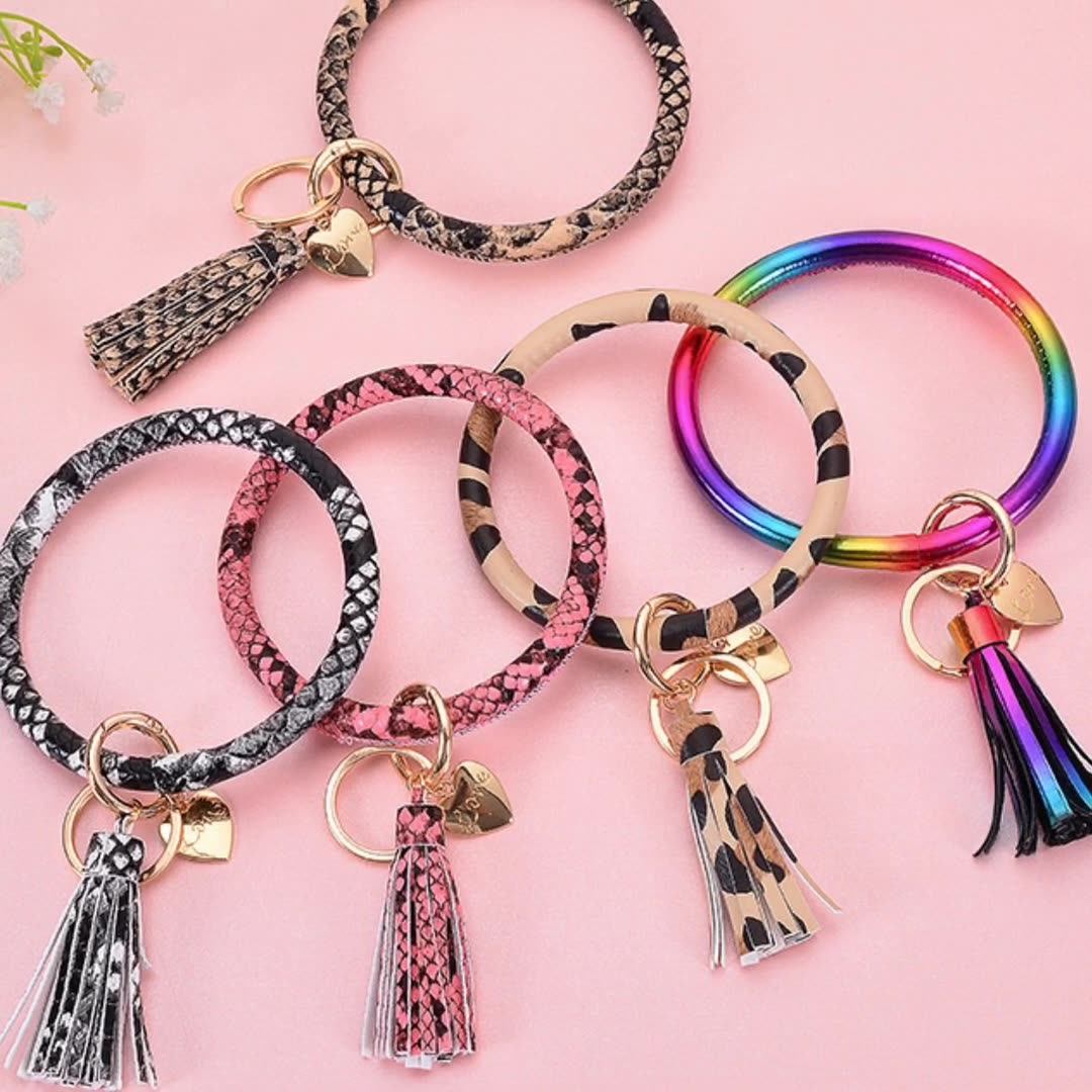 Key Ring Bracelets Wristlet Keychain Bangle Keyring Large Circle