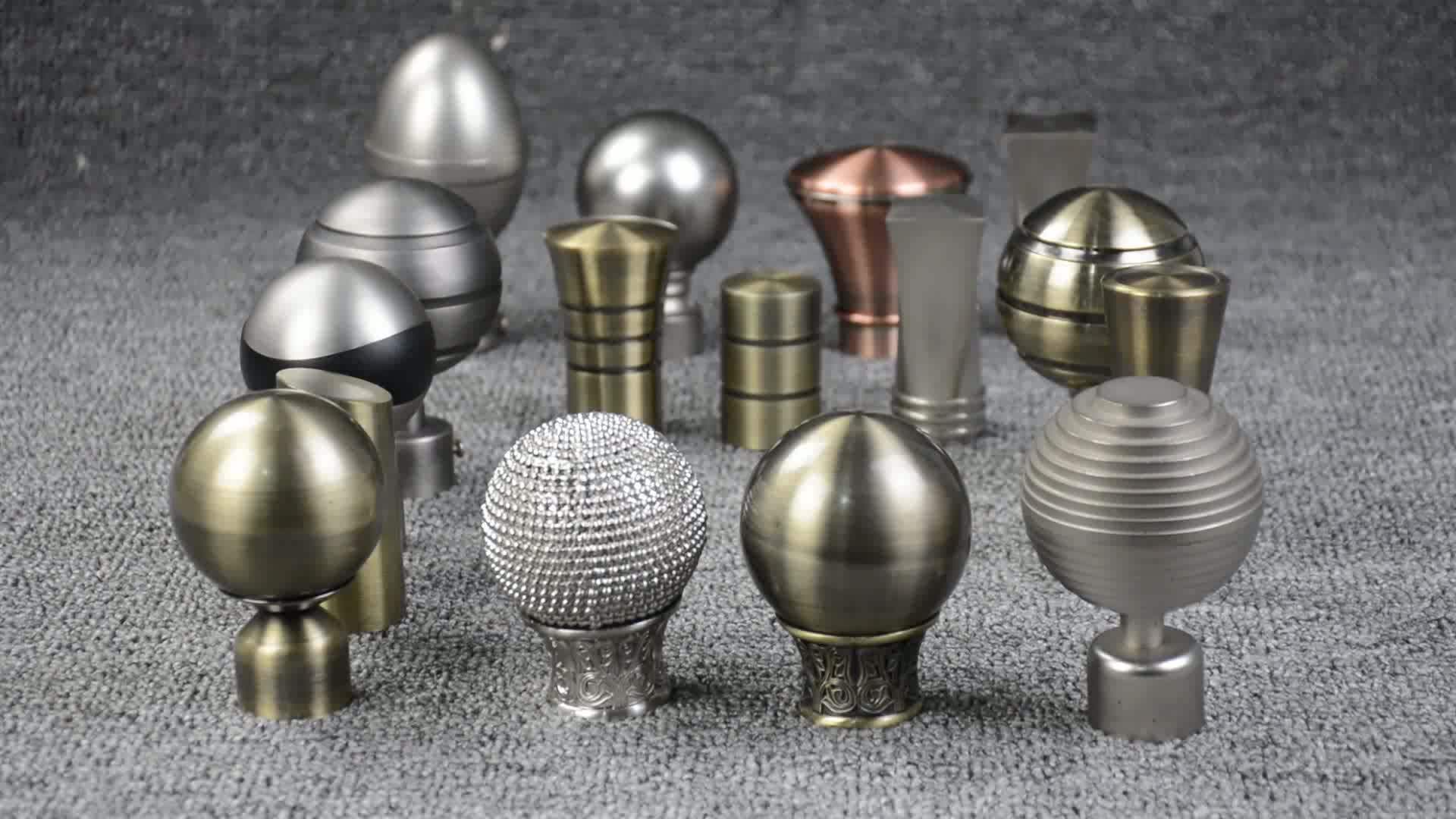 Kyok Polish Brass Chrome Curtain Rod End Cup Plexi Glass Cheap Curtain