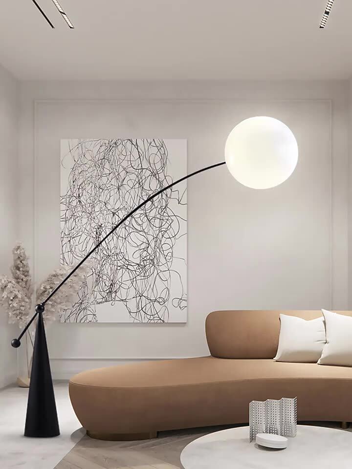 Nordic Style Living Room Floor Lamp Next To Sofa,Modern And Minimalist