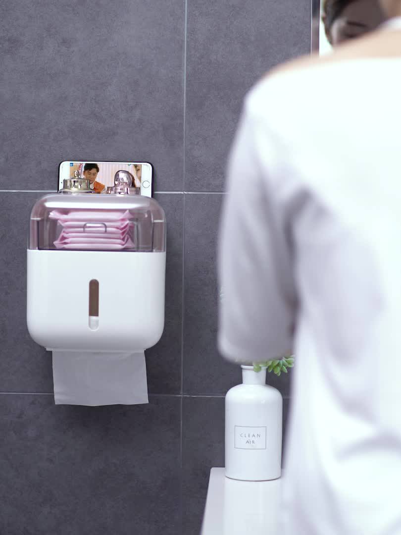 Amazon Hot Multifunction Waterproof Toilet Paper Holder Wall Mount