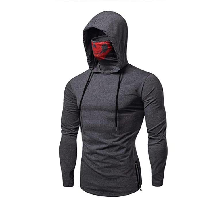 Mens Hoodie Ninja Mask Pullover Hiphop Street Zip Long Sleeve Hooded