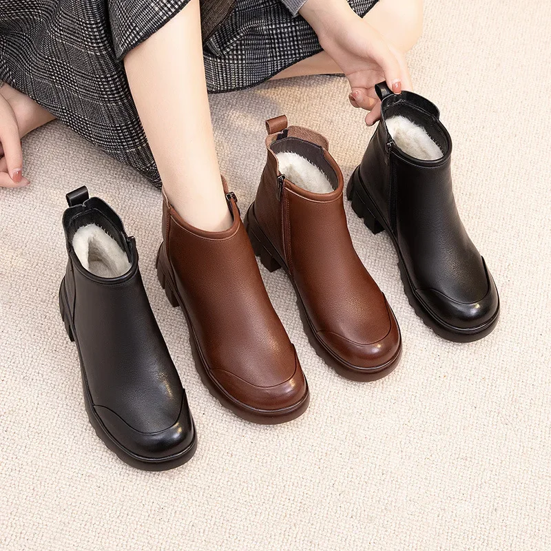 Demi-season shoes for mother, keep warm boots, 2023