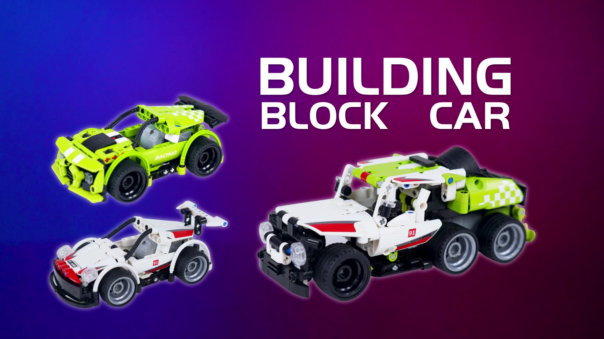 Kids Educational Bricks Toys Mini Children Car Plastic Small Brick