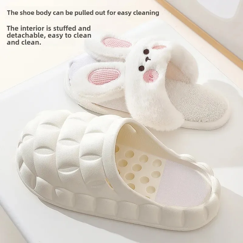 Removable winter cute keep warm slippers